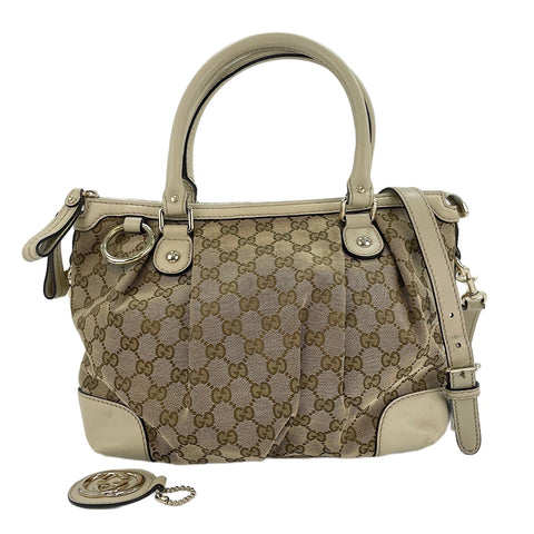 GUCCI Sukey 2WAY Handbag beige WS30239