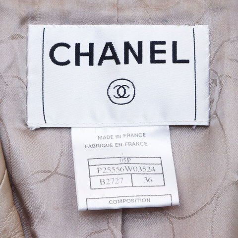 シャネル CHANEL サイズ 36  2005年 ブルゾン ラムスキン ベージュ WS3024