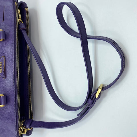 PRADA Leather 2WAY Handbag purple WS30250