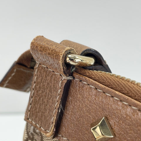 GUCCI Studs Shoulder Bag Brown WS30255