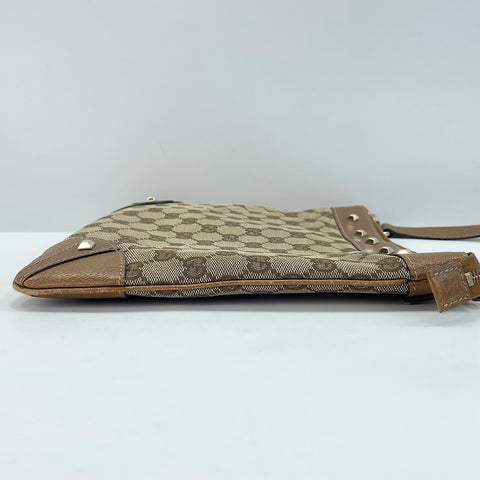 GUCCI Studs Shoulder Bag Brown WS30255