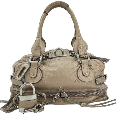 Chloe Paddington Medium Studs Handbag gold WS30280