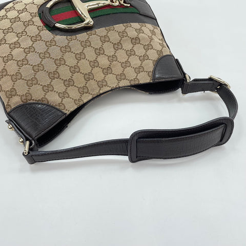 GUCCI Horsebit Shoulder Bag Brown WS30283