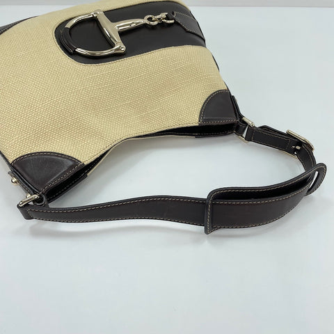 GUCCI Horsebit Shoulder Bag beige WS30284