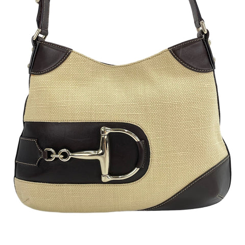 GUCCI Horsebit Shoulder Bag beige WS30284