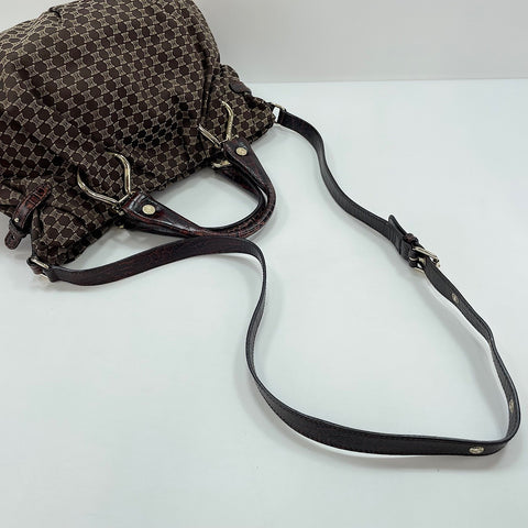 CELINE Macadam Pattern Pillow 2WAY Handbag Brown WS30300