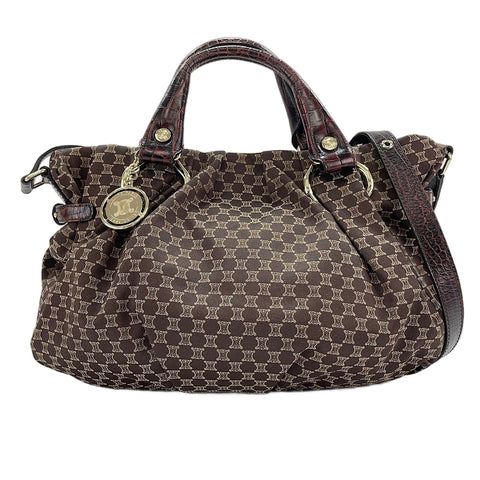 CELINE Macadam Pattern Pillow 2WAY Handbag Brown WS30300