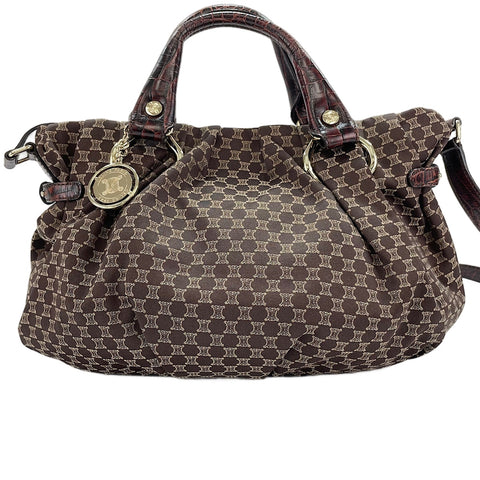 CELINE Macadam Pattern Pillow 2WAY Handbag Brown WS30300