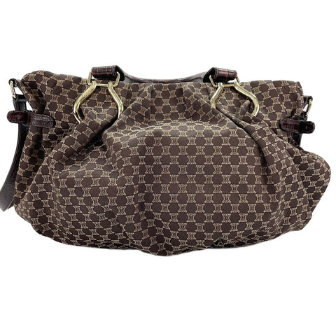 CELINE Macadam Pattern Pillow 2WAY Handbag Brown WS30300