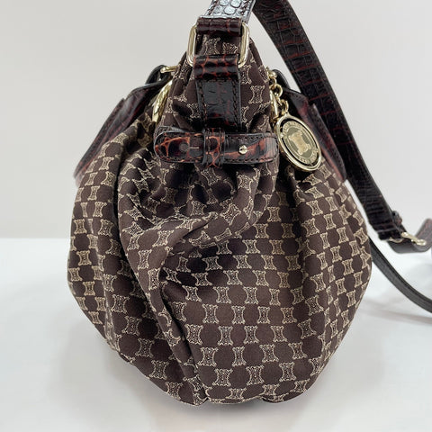 CELINE Macadam Pattern Pillow 2WAY Handbag Brown WS30300