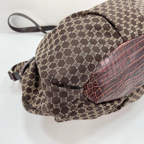 CELINE Macadam Pattern Pillow 2WAY Handbag Brown WS30300
