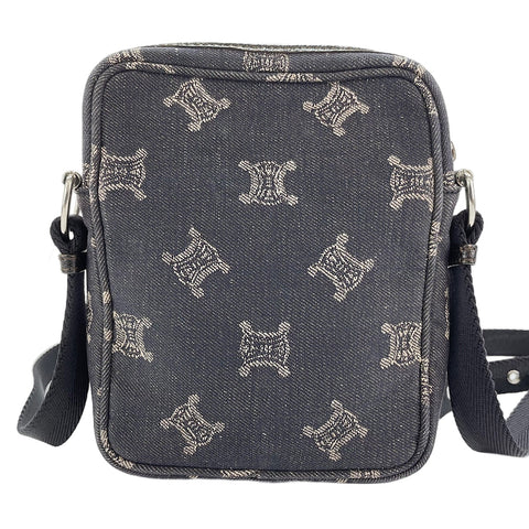 CELINE Macadam Pattern Shoulder Bag black WS30301