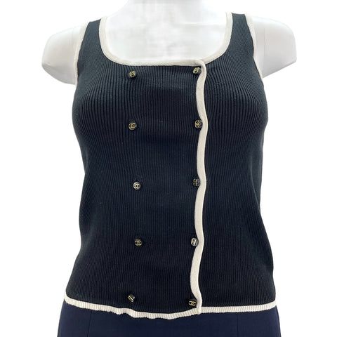 CHANEL COCO Button 40 Tank top black WS30304