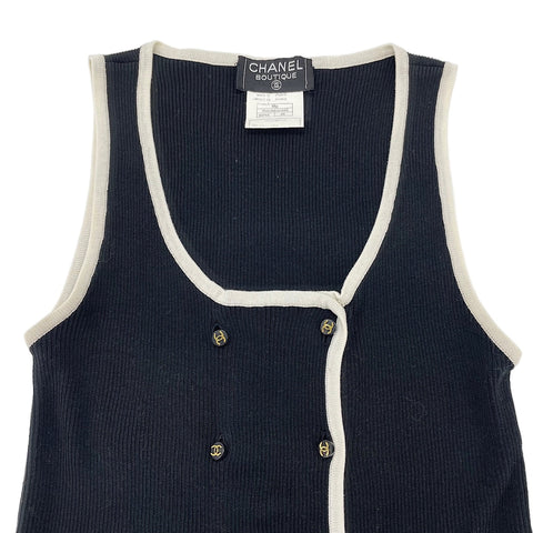 CHANEL COCO Button 40 Tank top black WS30304