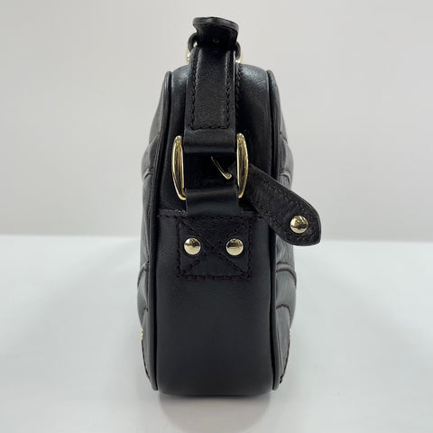 GUCCI Hohorsebit Pattern Shoulder Bag black WS30312