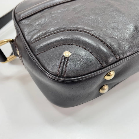 GUCCI Hohorsebit Pattern Shoulder Bag black WS30312