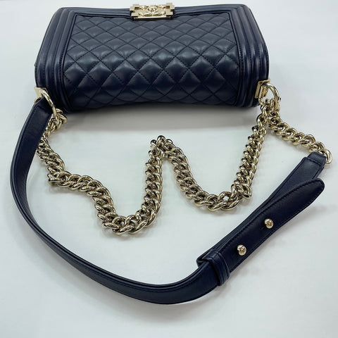 CHANEL Boy Chanel Medium Shoulder Bag Navy WS30339