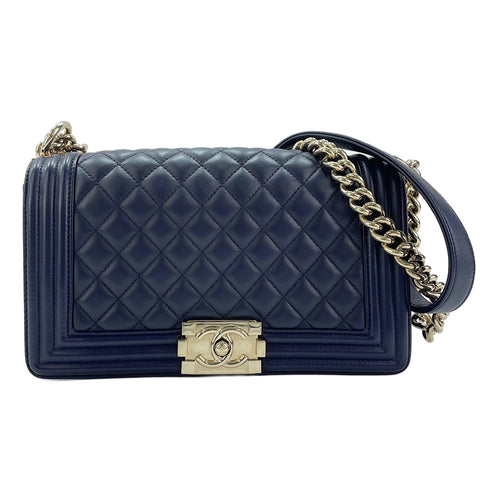 CHANEL Boy Chanel Medium Shoulder Bag Navy WS30339