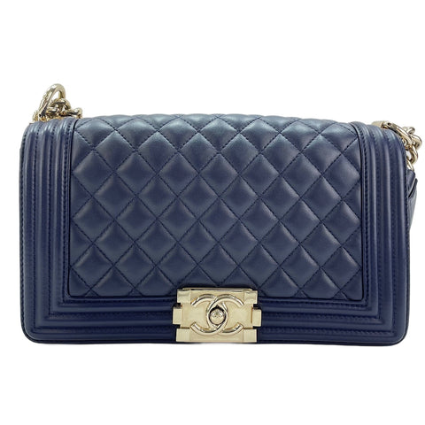 CHANEL Boy Chanel Medium Shoulder Bag Navy WS30339