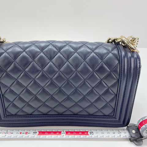 CHANEL Boy Chanel Medium Shoulder Bag Navy WS30339