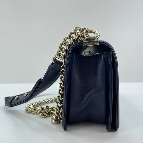 CHANEL Boy Chanel Medium Shoulder Bag Navy WS30339