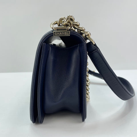 CHANEL Boy Chanel Medium Shoulder Bag Navy WS30339