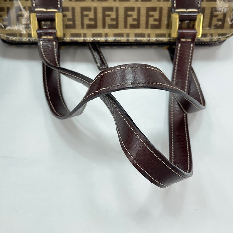 FENDI Zucchino Handbag Brown WS30351