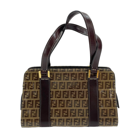 FENDI Zucchino Handbag Brown WS30351