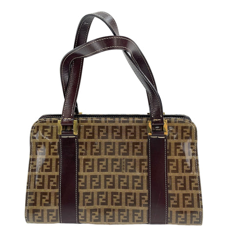 FENDI Zucchino Handbag Brown WS30351