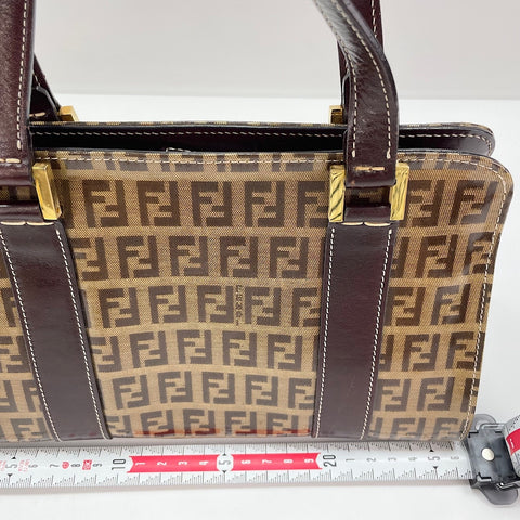 FENDI Zucchino Handbag Brown WS30351