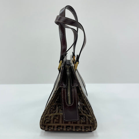 FENDI Zucchino Handbag Brown WS30351