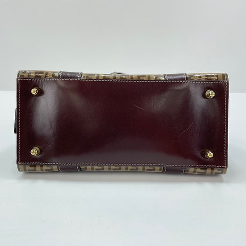 FENDI Zucchino Handbag Brown WS30351