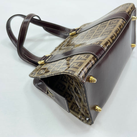 FENDI Zucchino Handbag Brown WS30351
