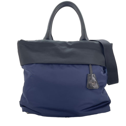 PRADA 2WAY Tote Bag Navy WS30359