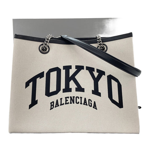 BALENCIAGA Ginza Limited Edition CITES DUTY FREE Tote Bag white WS30361