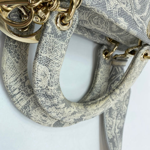 Christian Dior Lady Delight Medium 2WAY Handbag gray WS30364