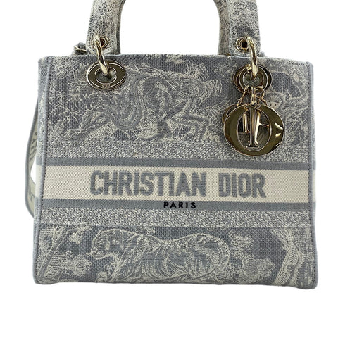 Christian Dior Lady Delight Medium 2WAY Handbag gray WS30364