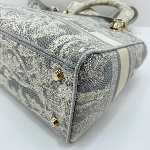 Christian Dior Lady Delight Medium 2WAY Handbag gray WS30364