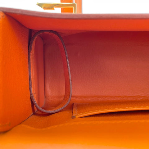 HERMES Cracket Shoulder Bag Orange WS30365