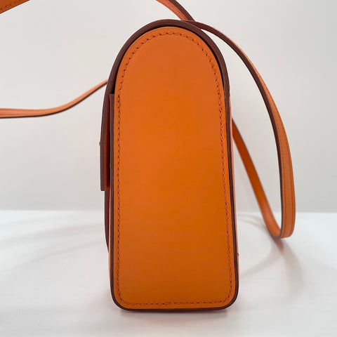 HERMES Cracket Shoulder Bag Orange WS30365