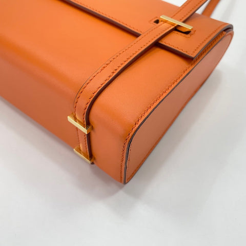 HERMES Cracket Shoulder Bag Orange WS30365