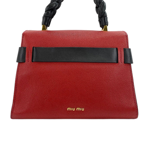 Miu Miu Madras Click 2WAY Handbag Red WS30371