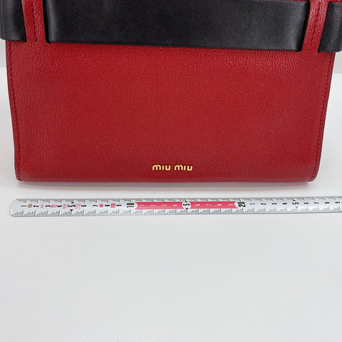 Miu Miu Madras Click 2WAY Handbag Red WS30371