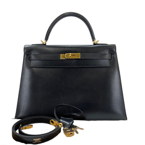 HERMES Kelly 32 Handbag black WS30381