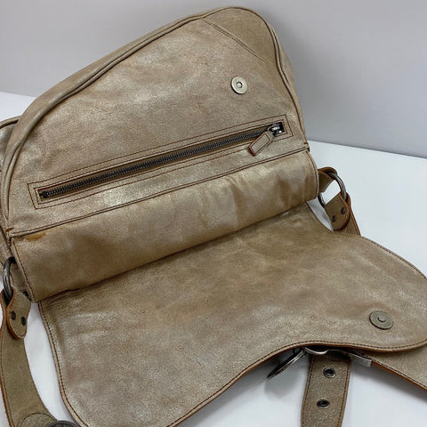 Christian Dior Gaucho Shoulder Bag gold WS30396