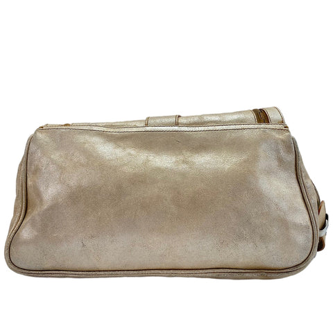 Christian Dior Gaucho Shoulder Bag gold WS30396