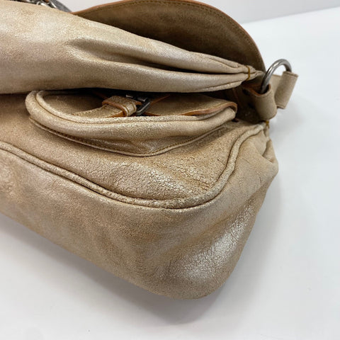 Christian Dior Gaucho Shoulder Bag gold WS30396