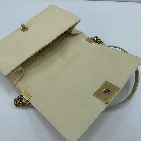 CHANEL Boy Chanel Medium Shoulder Bag white WS30407
