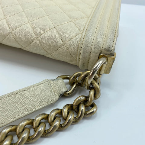 CHANEL Boy Chanel Medium Shoulder Bag white WS30407
