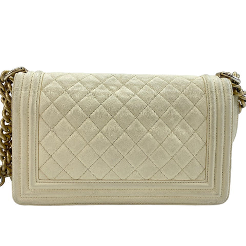 CHANEL Boy Chanel Medium Shoulder Bag white WS30407